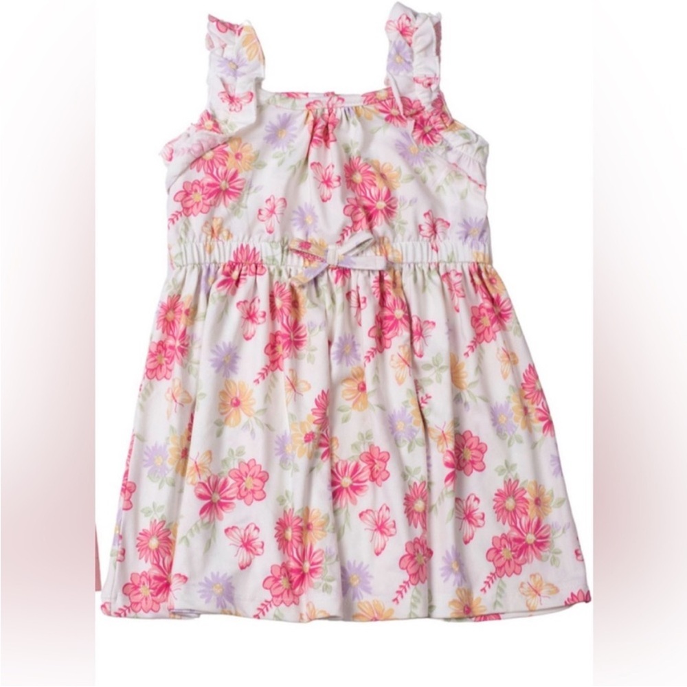 Little Lass Pink and White Floral Dress